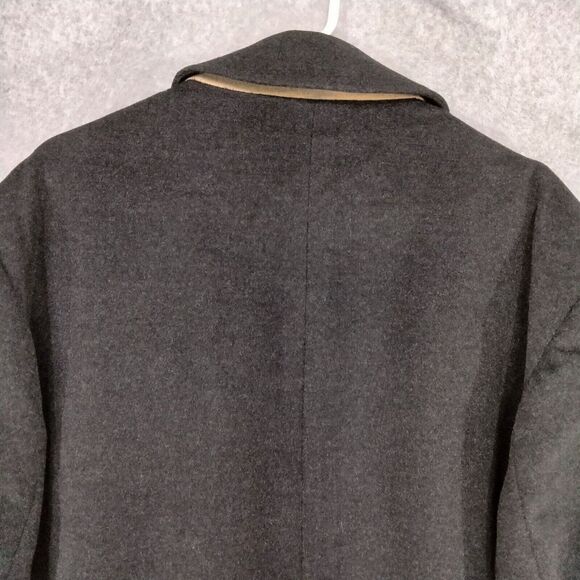 Pronto Uomo Pea Coat Mens Size 44R 100% Wool Black Lined Button Down Pro Work - Picture 9 of 11